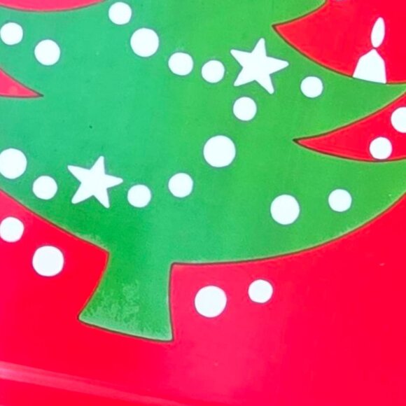 Red Christmas Tree Serving Tray Holiday Vintage Plastic Dinner Party Decor - Picture 14 of 16